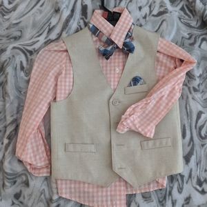 Boys suit with bow and handkerchief
